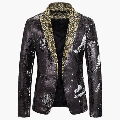 Herren Pailletten Sakko – Eleganter Party- und Bühnen-Blazer im auffälligen Design