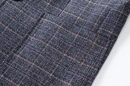 Herren Modernes Business-Sakko mit Karomuster – Stilvoller Blazer für Büro & Freizeit