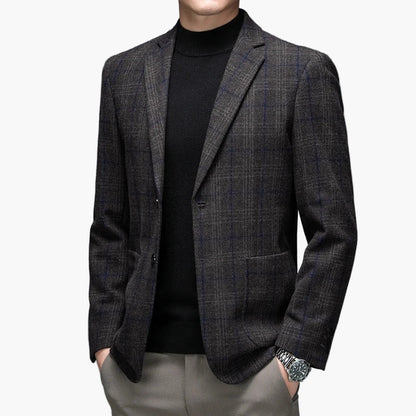 Herren Business Casual Sakko – Modernes kariertes Blazer-Jackett für Büro & Alltag