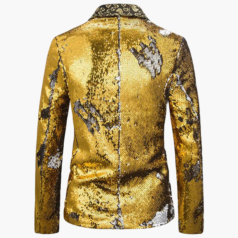 Herren Pailletten Sakko – Eleganter Party- und Bühnen-Blazer im auffälligen Design