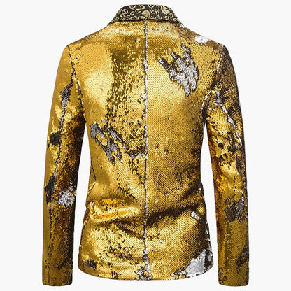 Herren Pailletten Sakko – Eleganter Party- und Bühnen-Blazer im auffälligen Design