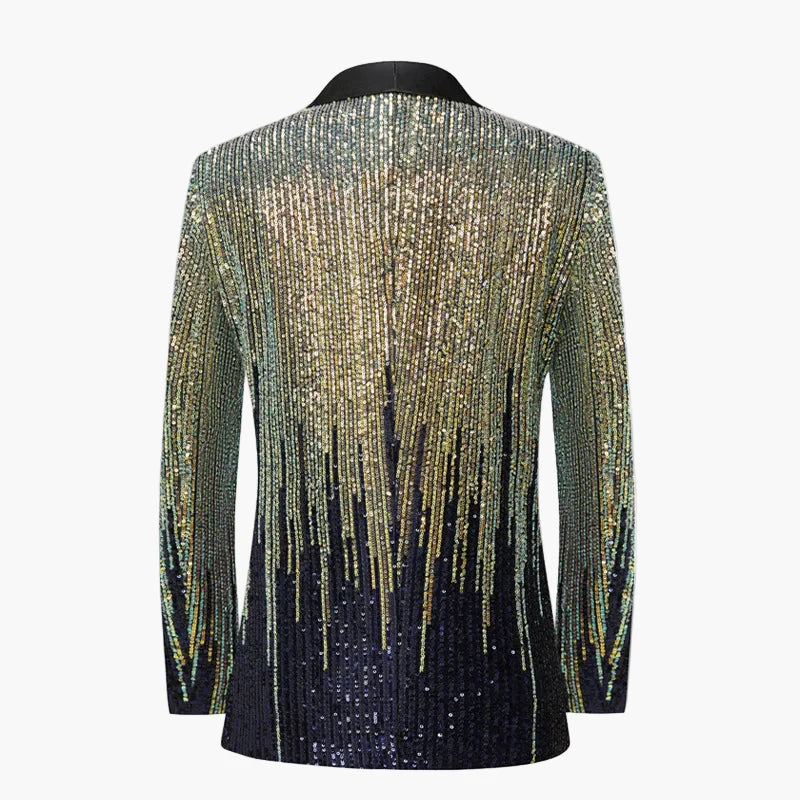 Herren Smoking Sakko – Glitzer Partyjacke mit Schalkragen, Elegante Bühnenmode