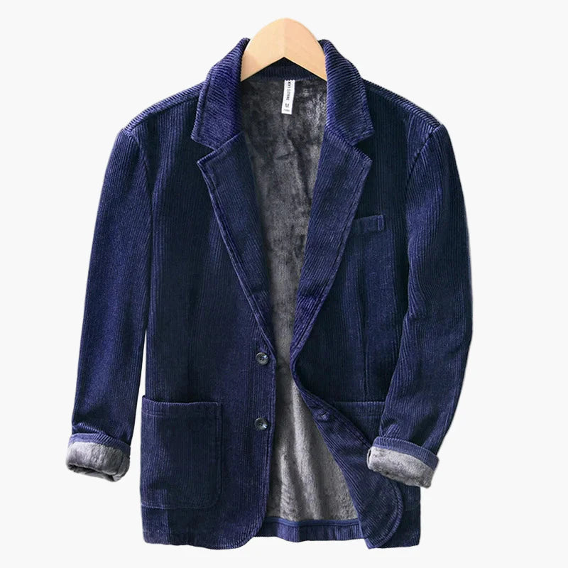 Herren Cord Blazer mit Fleece-Futter – Eleganter Freizeitjacke für Herbst und Winter
