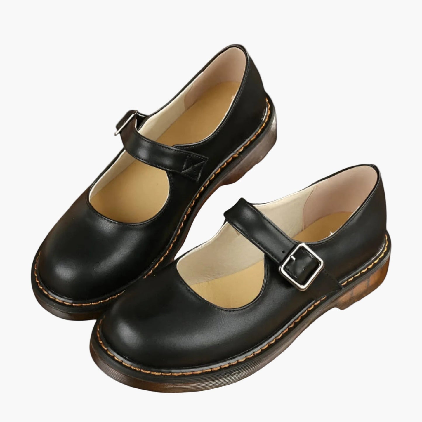 Damen Mary Jane Schuhe – Klassische Alltagsschuhe mit Riemen und flacher Sohle, Vintage-Stil