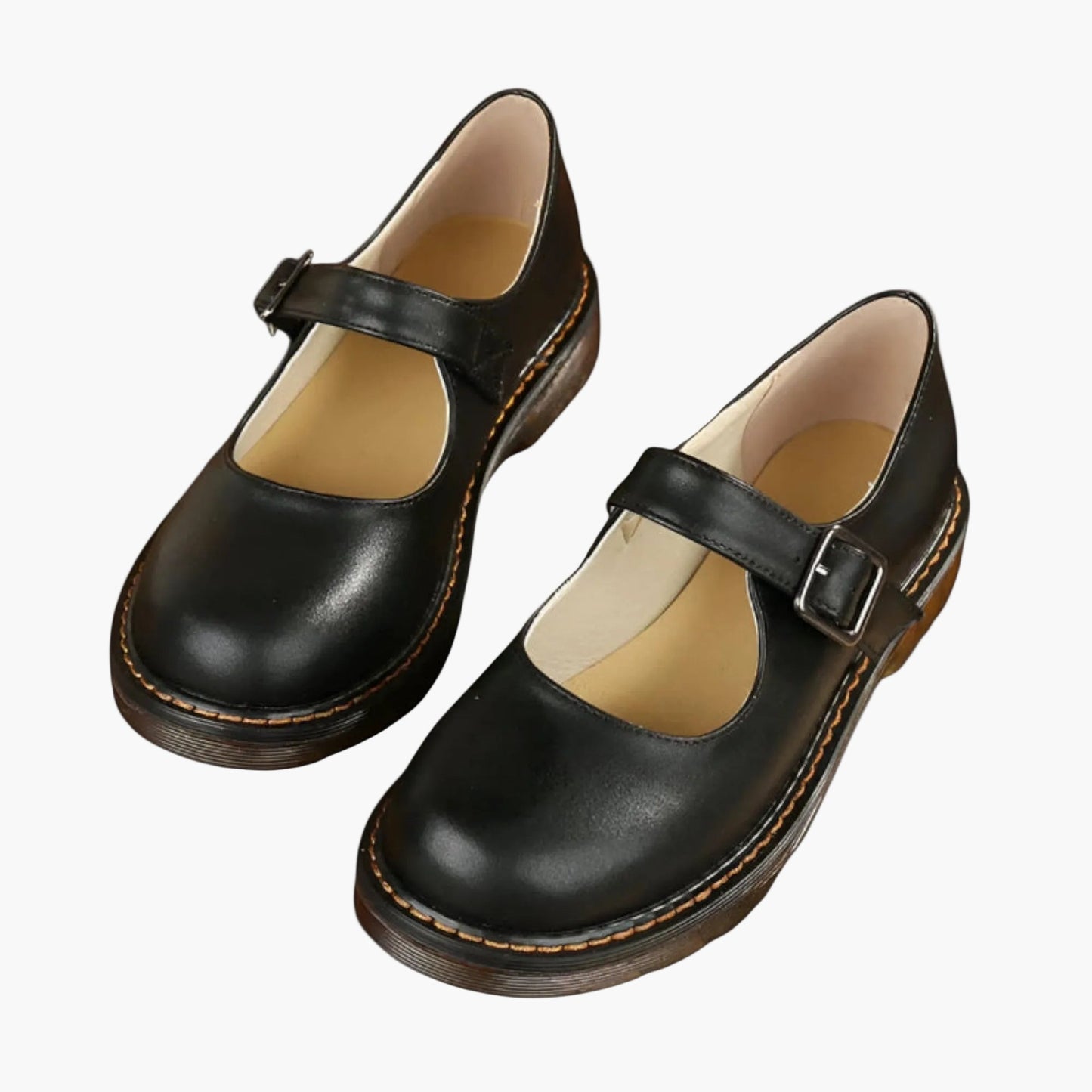 Damen Mary Jane Schuhe – Klassische Alltagsschuhe mit Riemen und flacher Sohle, Vintage-Stil