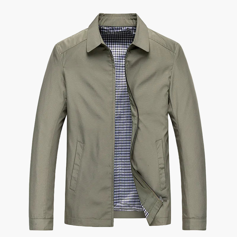 Herren Business Jacke Herbst – Eleganter Freizeitblouson mit Karofutter und Reißverschluss