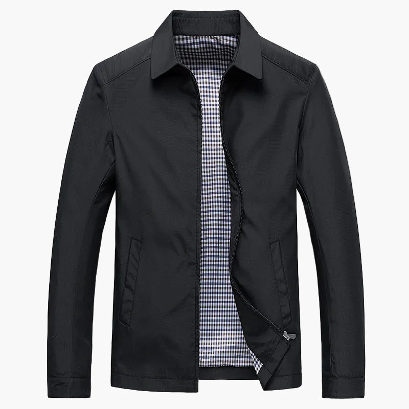 Herren Business Jacke Herbst – Eleganter Freizeitblouson mit Karofutter und Reißverschluss