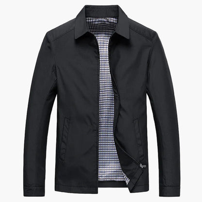 Herren Business Jacke Herbst – Eleganter Freizeitblouson mit Karofutter und Reißverschluss