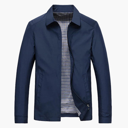 Herren Business Jacke Herbst – Eleganter Freizeitblouson mit Karofutter und Reißverschluss