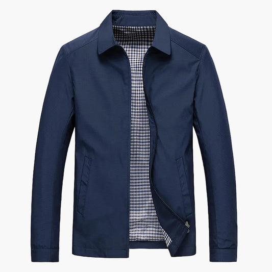 Herren Business Jacke Herbst – Eleganter Freizeitblouson mit Karofutter und Reißverschluss