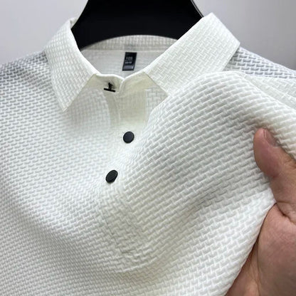 Herren Polohemd Modernes Design – Kurzarm, Strukturmuster, Stilvoll für Freizeit und Business