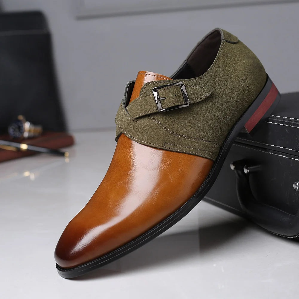 Herren Business Loafer mit Doppel-Schnalle – Elegante Anzugschuhe für Büro und festliche Anlässe