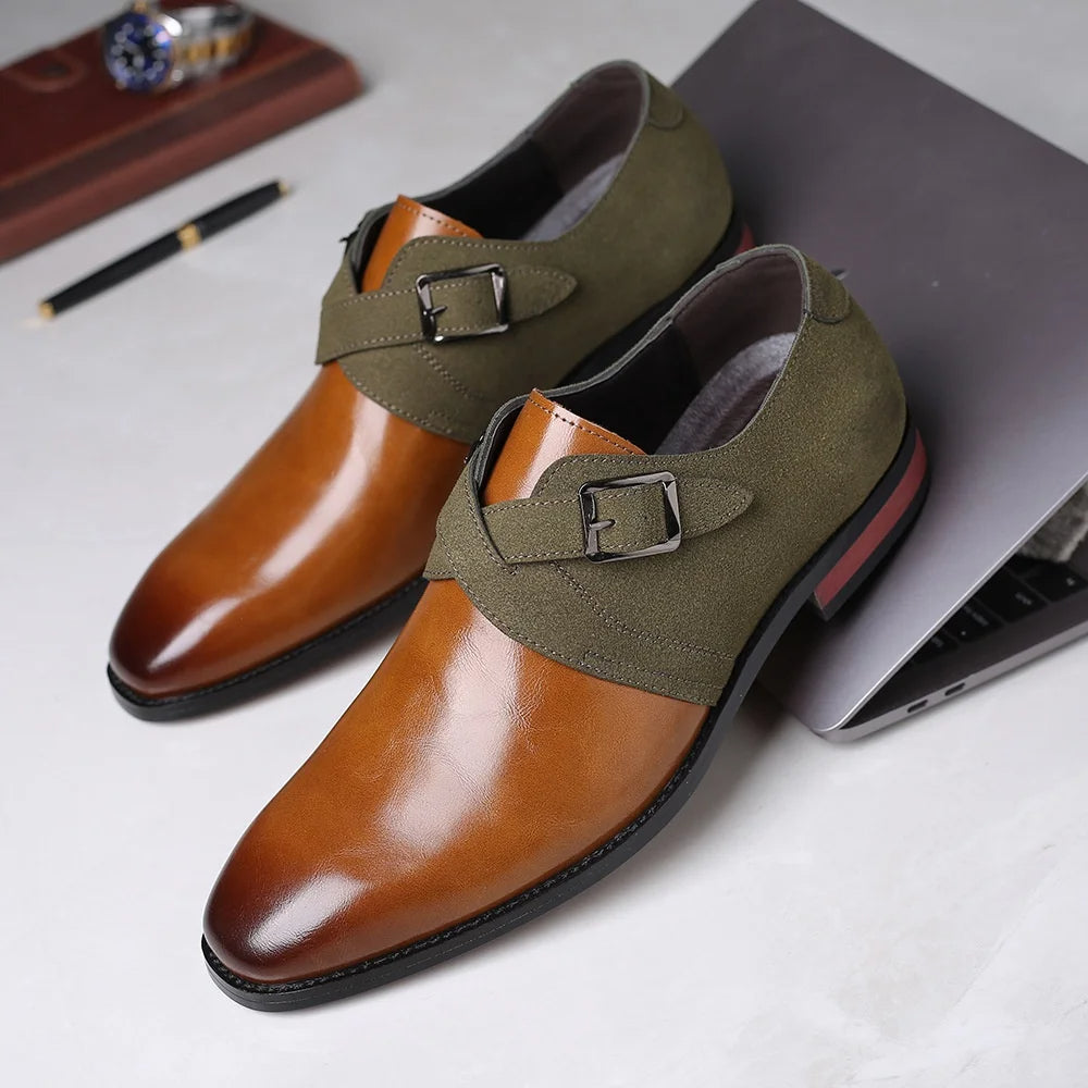 Herren Business Loafer mit Doppel-Schnalle – Elegante Anzugschuhe für Büro und festliche Anlässe