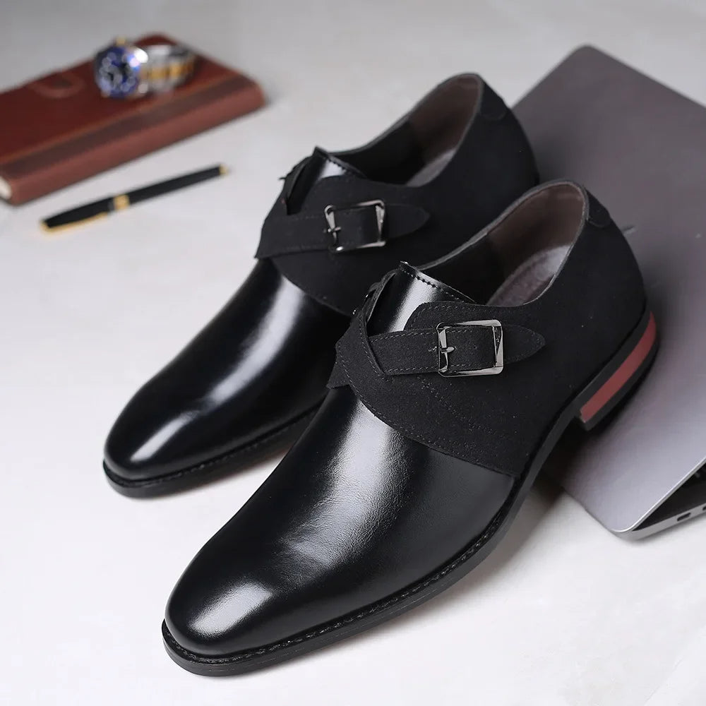 Herren Business Loafer mit Doppel-Schnalle – Elegante Anzugschuhe für Büro und festliche Anlässe