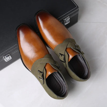 Herren Business Loafer mit Doppel-Schnalle – Elegante Anzugschuhe für Büro und festliche Anlässe
