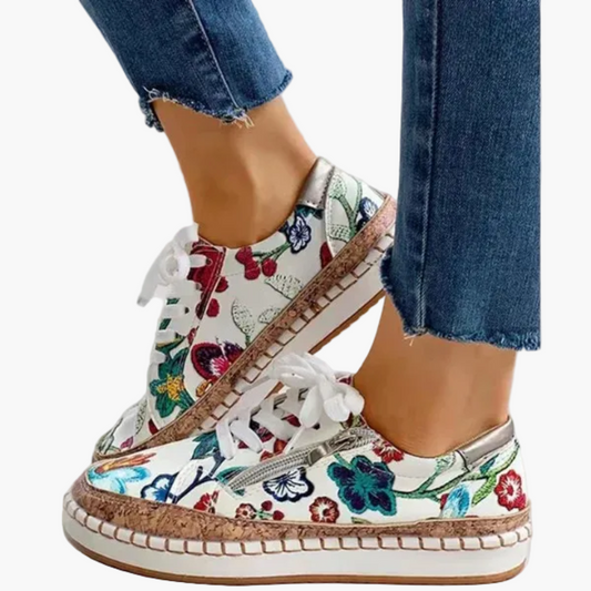 Damen Sneaker mit floralen Mustern – Modische Freizeitschuhe mit orthopädischem Komfort