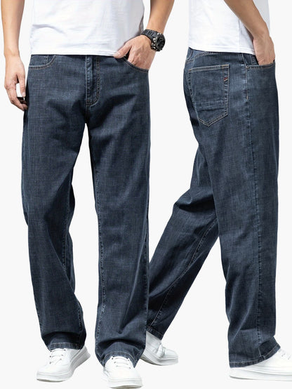 Herren Weite Jeans Straight Fit – Lässige Basic Denim Hose für Alltag & Freizeit