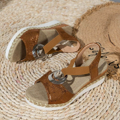 Damen Komfort Plateau-Sandalen mit modischem Keilabsatz – Elegante Sommerschuhe für Alltag und Freizeit