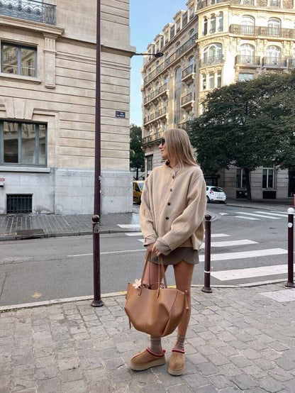 Damen Vintage Tote Bag – Modische Shopper Handtasche für Alltag & Freizeit