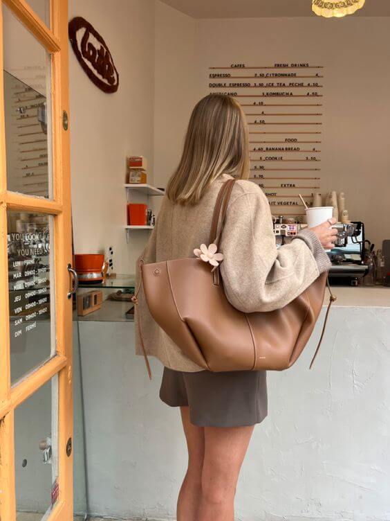 Damen Vintage Tote Bag – Modische Shopper Handtasche für Alltag & Freizeit