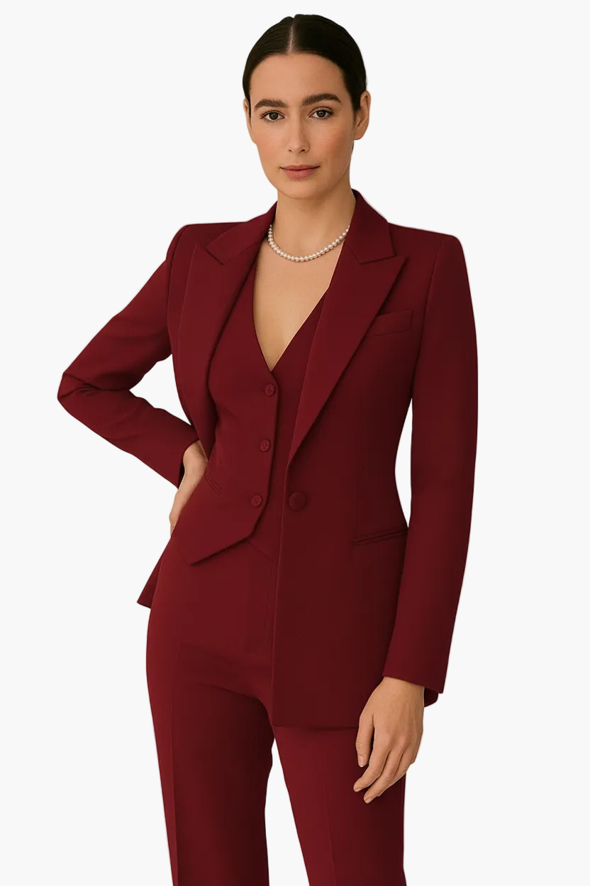 Damen Business Anzug Set – Eleganter Dreiteiler mit Blazer, Weste und Hose für Büro & festliche Anlässe