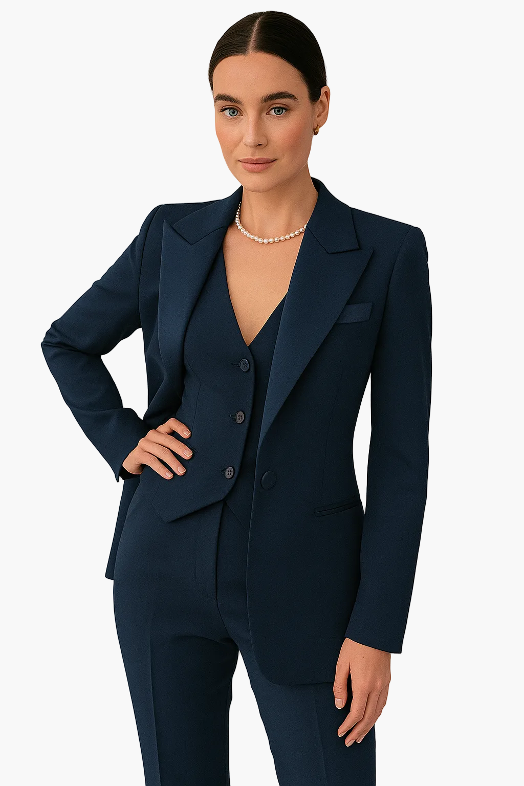 Damen Business Anzug Set – Eleganter Dreiteiler mit Blazer, Weste und Hose für Büro & festliche Anlässe