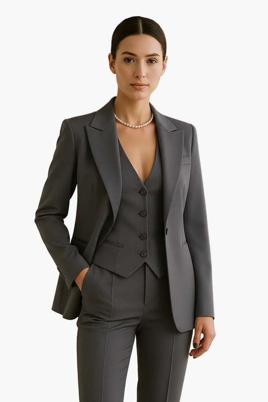Damen Business Anzug Set – Eleganter Dreiteiler mit Blazer, Weste und Hose für Büro & festliche Anlässe