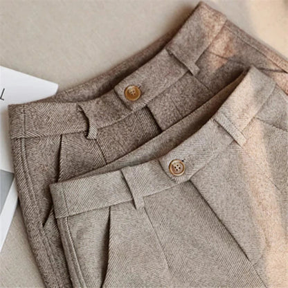 Damen Elegante Business-Hose – Klassische Veganer Wollhose für Büro und Alltag