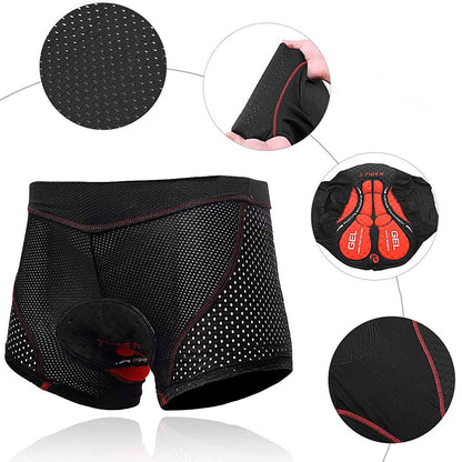 Herren Fahrradhose mit 5D Gel-Polster, Atmungsaktiv, Stoßdämpfend, Ideal für Radsport und Mountainbike