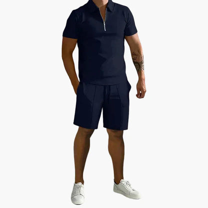 Herren Sommer Polo & Shorts Set – Smart-Casual Outfit für Freizeit und Urlaub