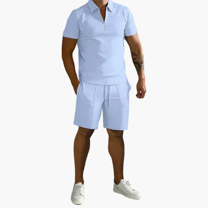 Herren Sommer Polo & Shorts Set – Smart-Casual Outfit für Freizeit und Urlaub
