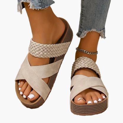 Damen Komfort Plateau-Sandalen mit Geflochtenen Riemen – Stilvolle Freizeitschuhe für Alltag und Urlaub