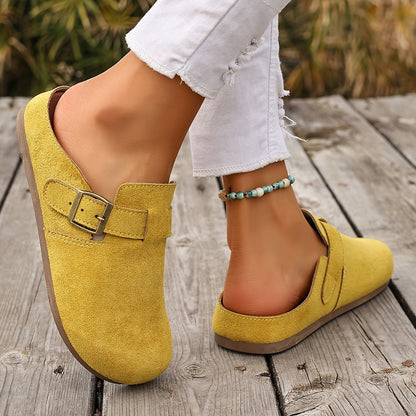 Damen Clogs Slipper mit Schnalle – Bequeme Casual Hausschuhe für Alltag und Freizeit