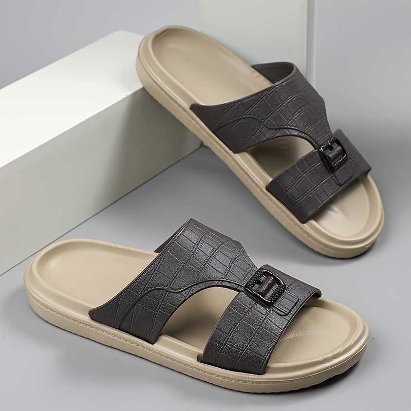 Herren Komfort-Slides mit Schnallen und modernem Design – Stilvolle Freizeitsandalen für Alltag und Freizeit