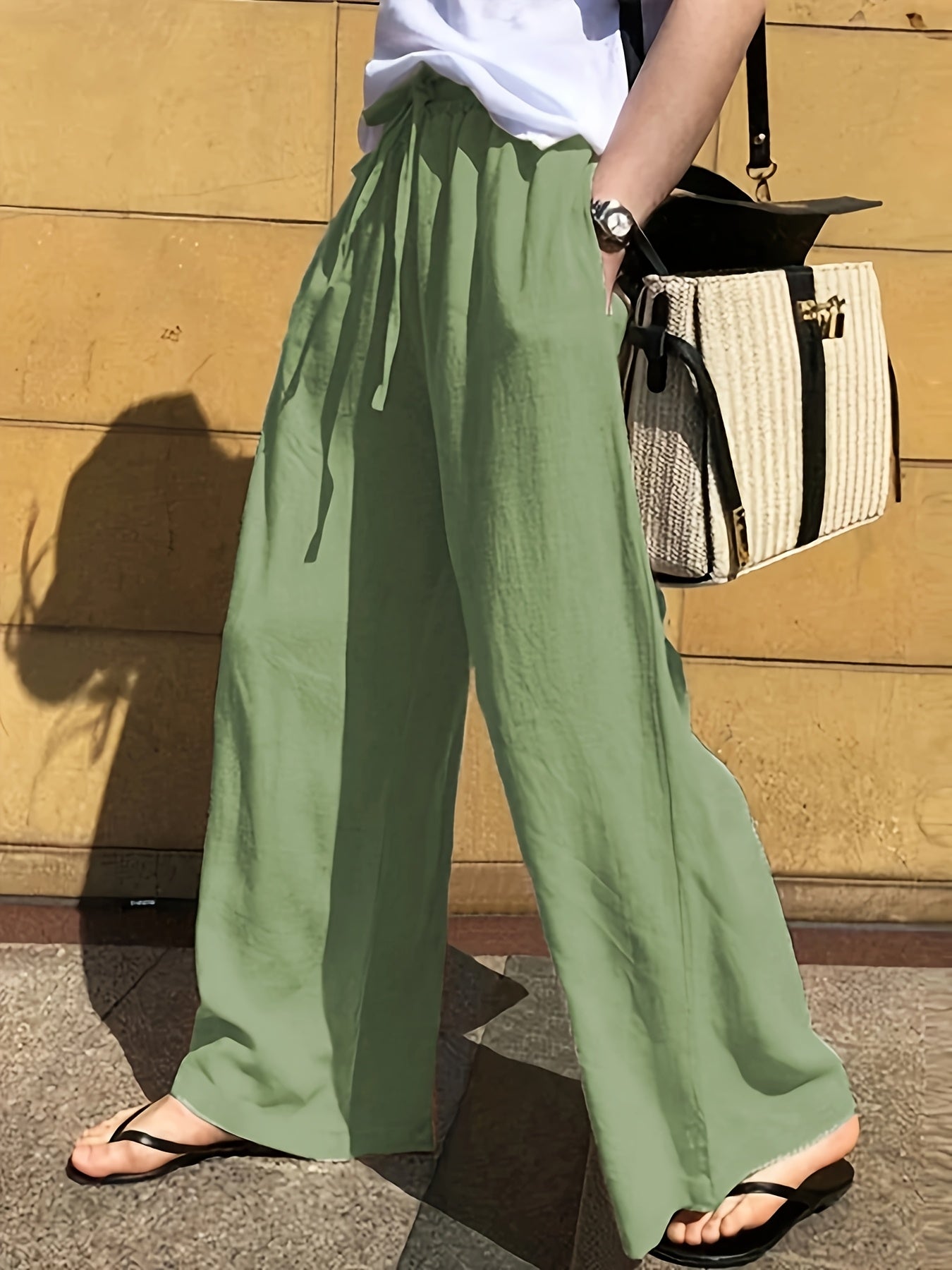 Damen Weite Freizeithose mit Kordelzug – Eleganter und Bequemer Casual-Look