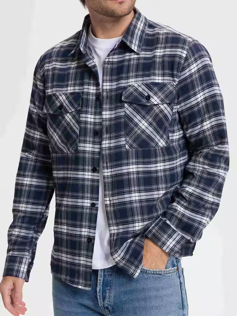 Herren Flanellhemd im karierten Casual-Look – Freizeit & Alltag