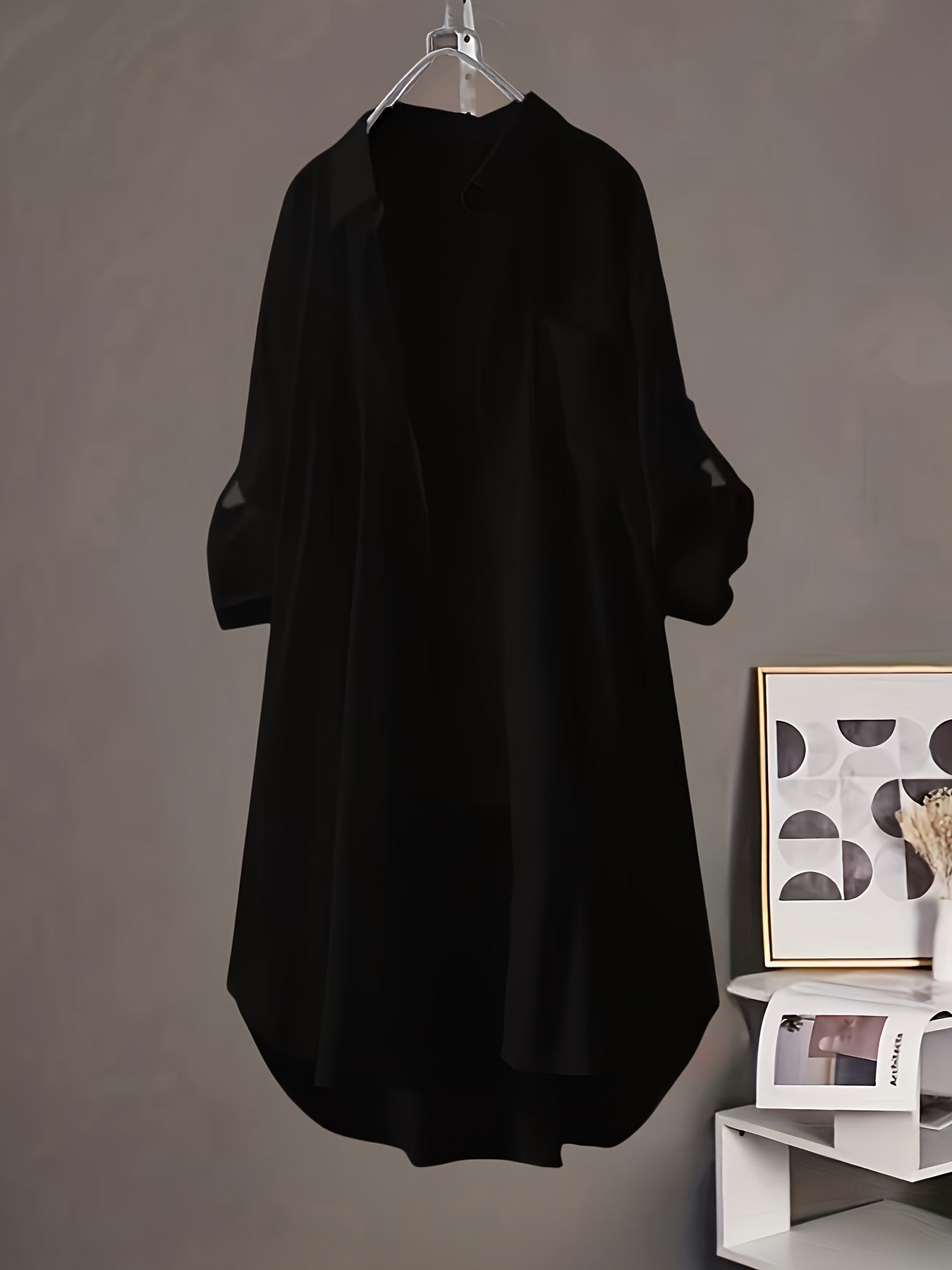 Damen Oversize Hemdblusenkleid im Casual-Look – Lässiges Shirtkleid für Alltag und Freizeit