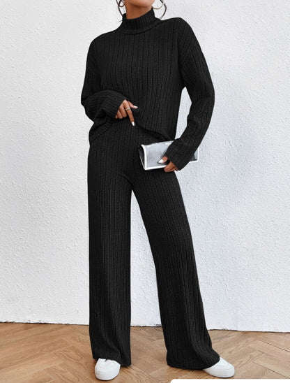 Amy – Zweiteiliges Set mit Rollkragen und Weitbein-Hose