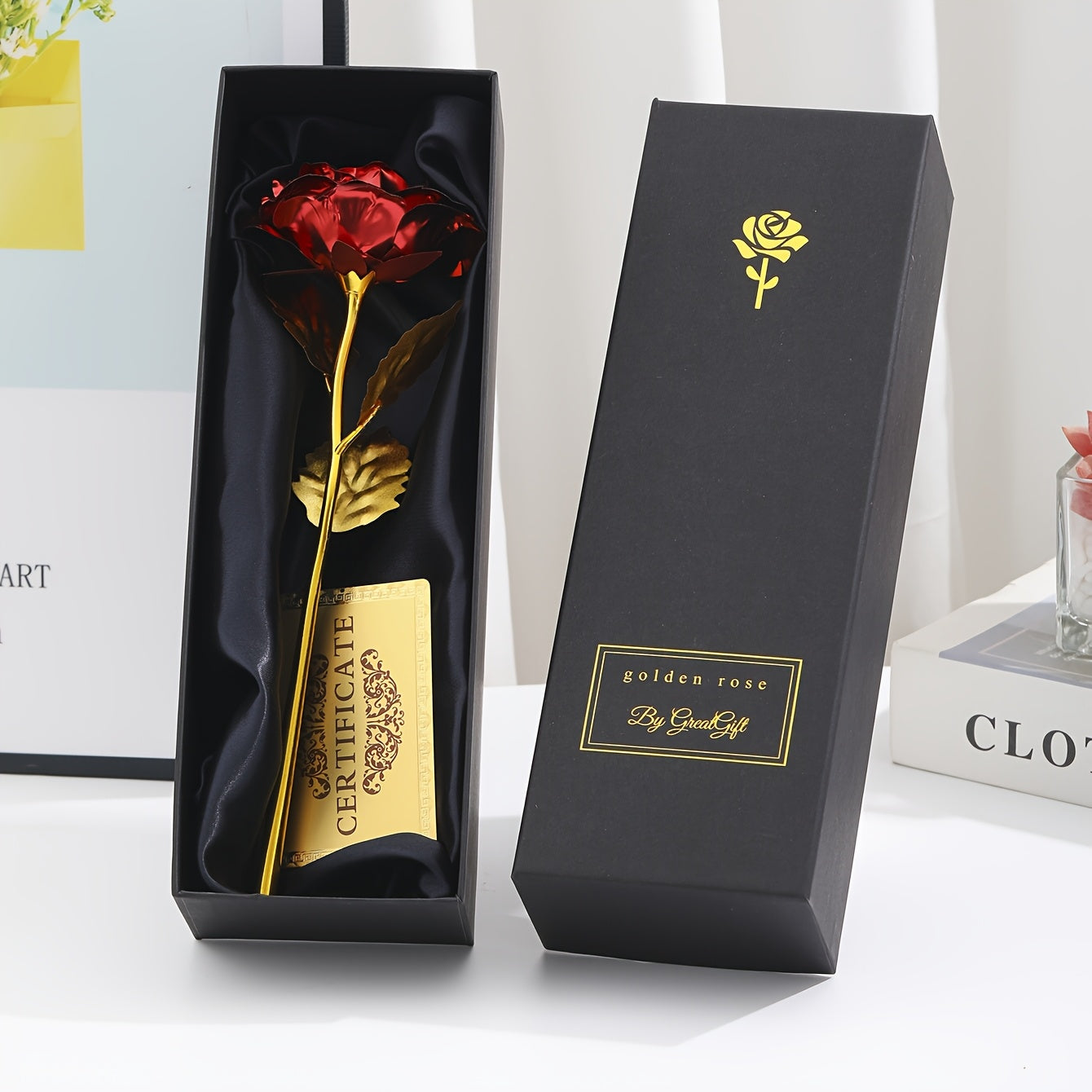 Edle Geschenkrose im Geschenkkarton – Dekorative Blume für Muttertag, Damen, Geschenkidee, Wohnaccessoire