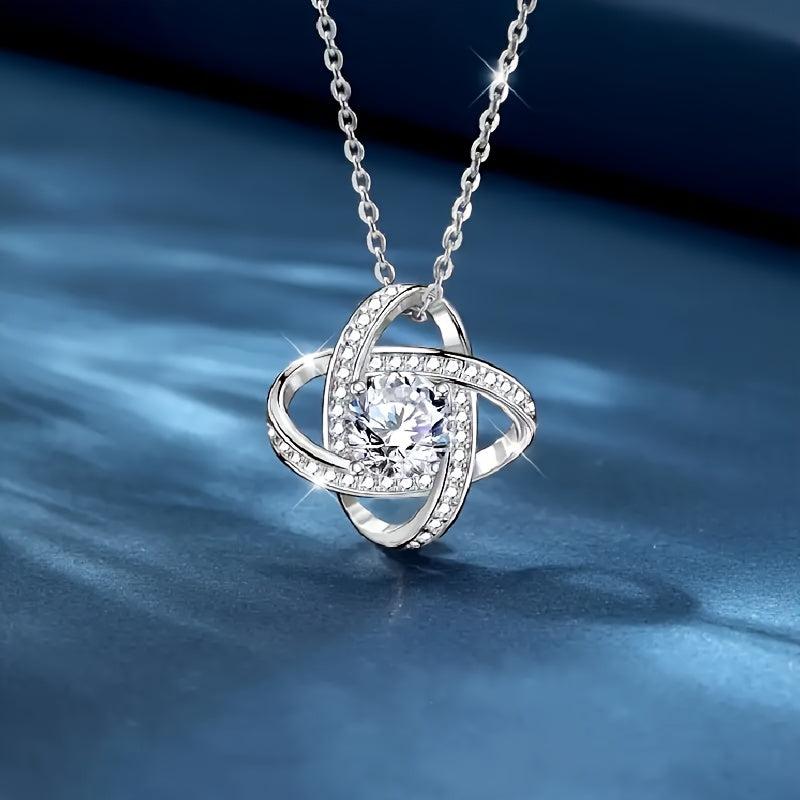 Damen Schmuck Halskette – Muttertagsgeschenk mit liebevoller Botschaft für Mama, Eleganter Anhänger im Knoten-Design