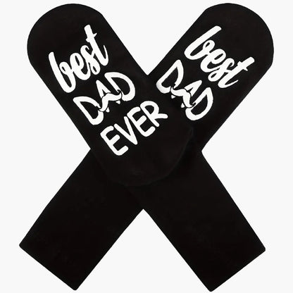 Herren Vatertags-Socken – Lustige Crew Socken mit „Best Dad Ever“ Spruch – Geschenkidee für Väter zum Vatertag
