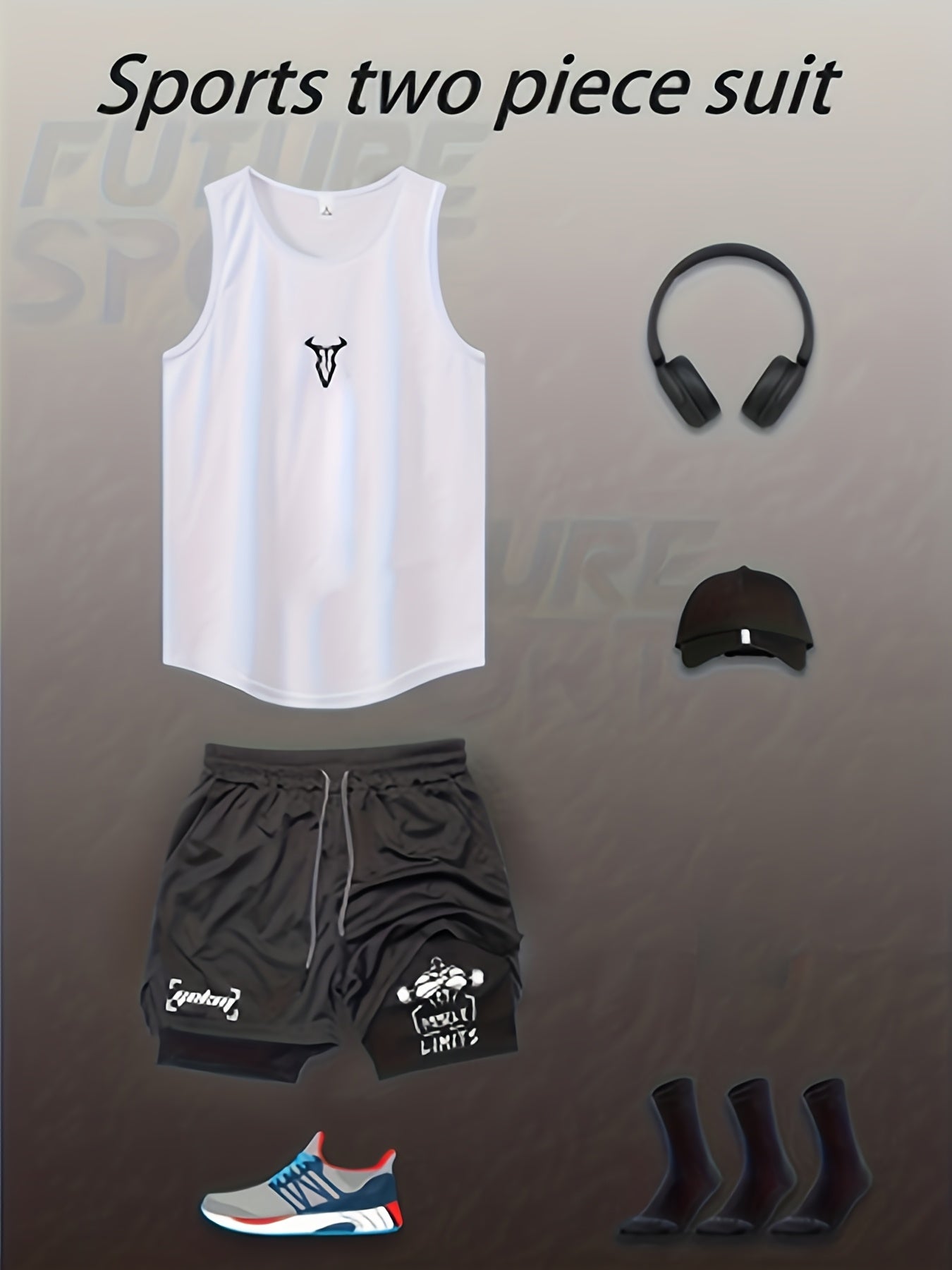 Herren Fitness Trainingsset – Muskelaufbau Tanktop & Shorts für Gym und Workout