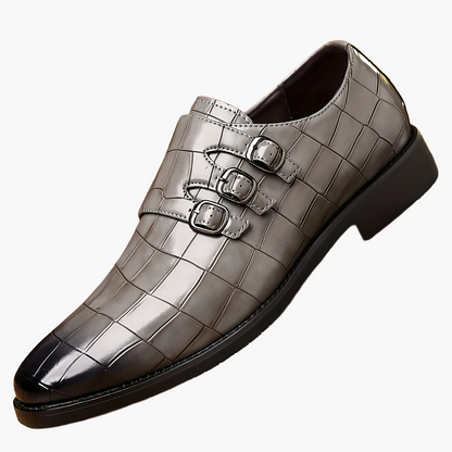 Herren Business-Slipper Vintage mit Dreifach-Schnalle – Elegante Schuhe für Büro & festliche Anlässe