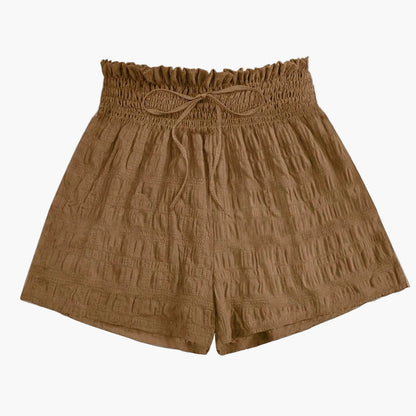 Damen Sommer-Shorts mit Paperbag-Bund und Kordelzug, Freizeit Trendshorts