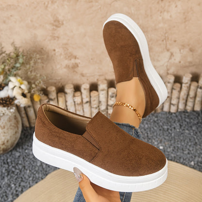 Damen Slip-On Plateau Loafer – Bequeme Freizeitschuhe für den Alltag