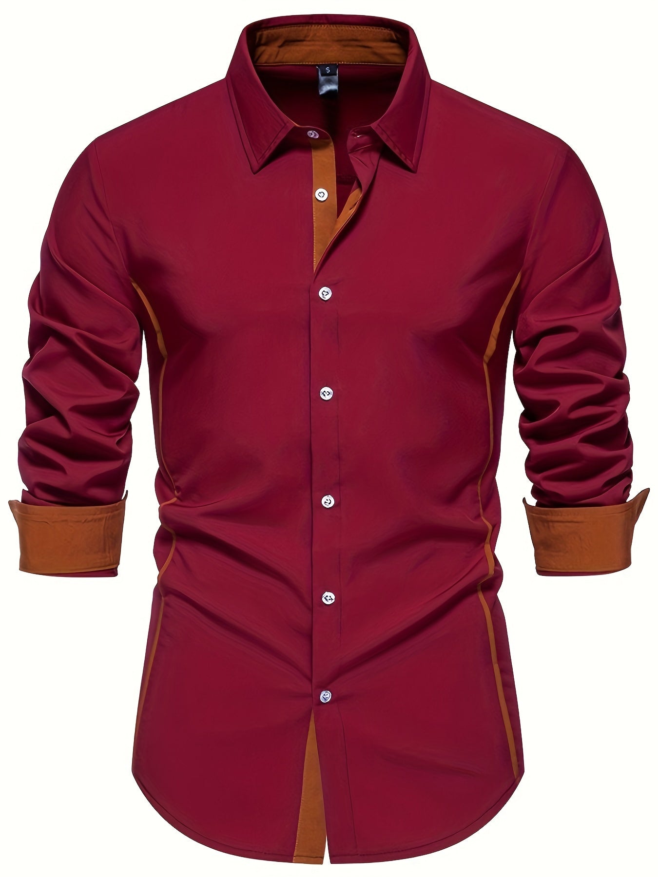 Herren Slim Fit Freizeithemd mit Kontrastdetails – Modernes Business & Casual Hemd, Langarm