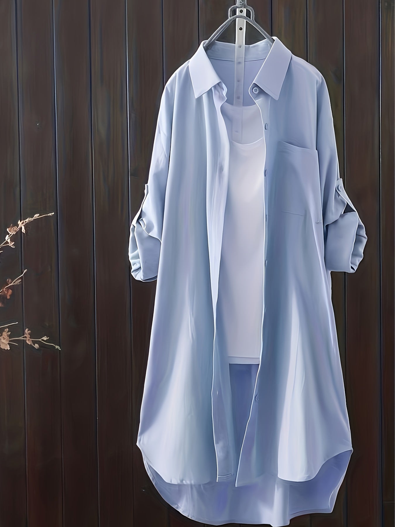 Damen Oversize Hemdblusenkleid im Casual-Look – Lässiges Shirtkleid für Alltag und Freizeit