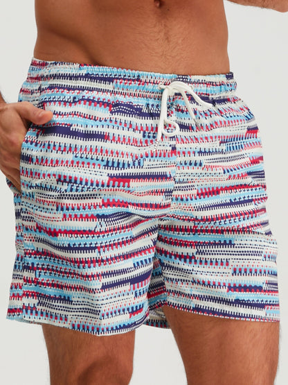Herren Badeshorts im sportlichen Musterstil – Perfekt für Strand und Freizeit