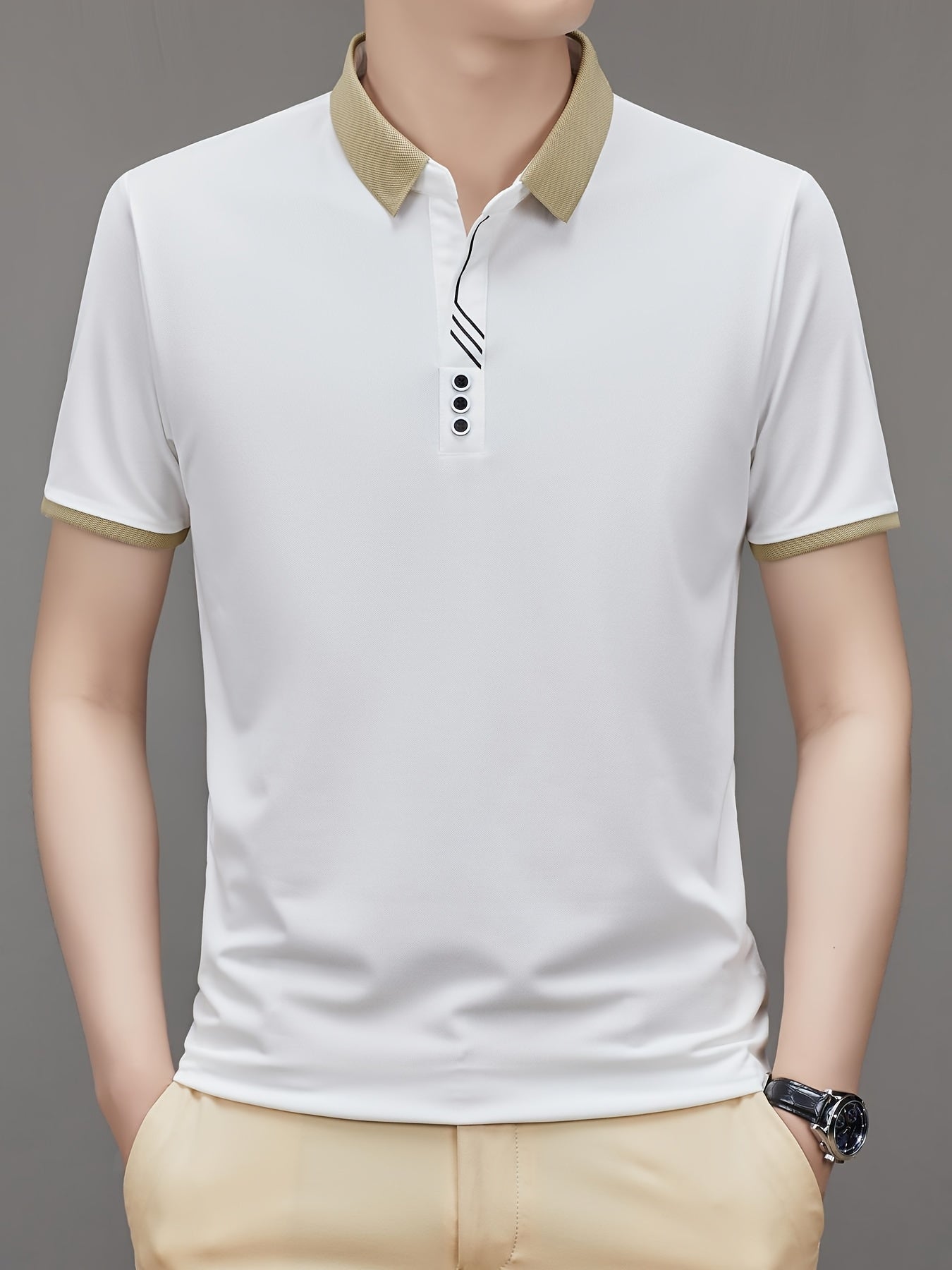 Herren Polohemd mit Kontrastkragen – Stilvolles Freizeit- und Business-Poloshirt