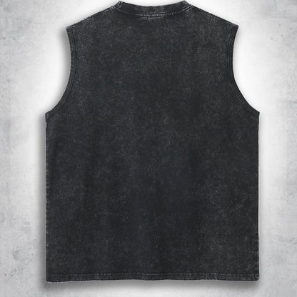 Herren Streetwear Muskelshirt mit Vintage-Print und Urbanem Stil – Ärmelloses Tank Top für Freizeit & Fitness